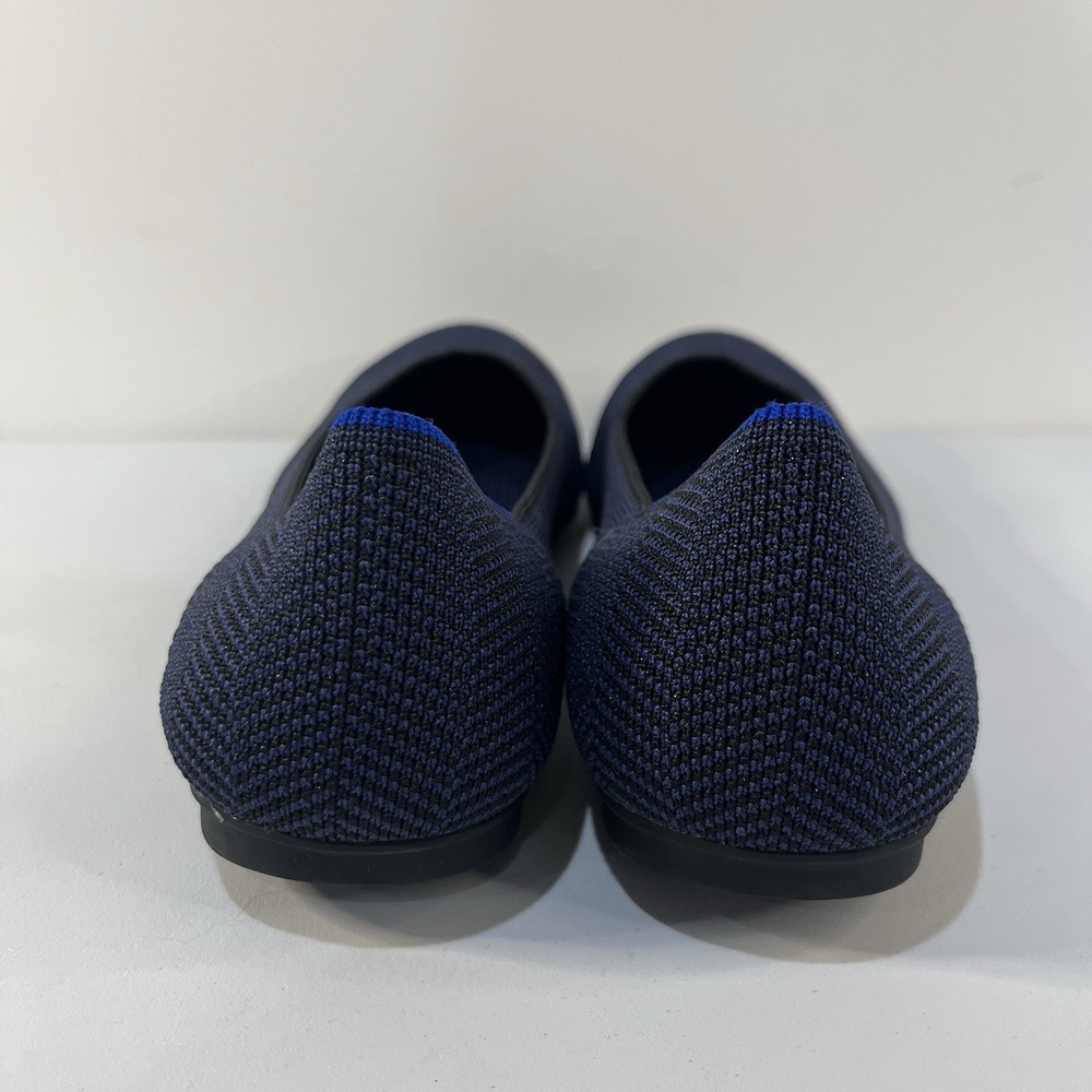 ROTHY'S Midnight Metallic Herringbone Ballet Flat Round Toe Blue Black Size 10 - Picture 4 of 7